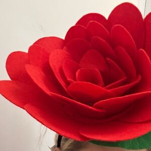 Red Floral Headpiece / Headband Costume Halloween